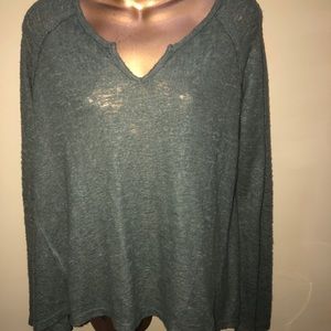 Lazy sundays green hi lo top textured size small